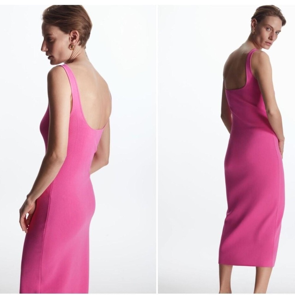 COS Vibrant Pink Strapless Tube Dress Size Medium